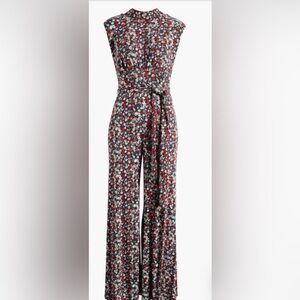 NWT Free People Vibe Check Tie Waist Jumpsuit - Back Ditsy Shell Combo